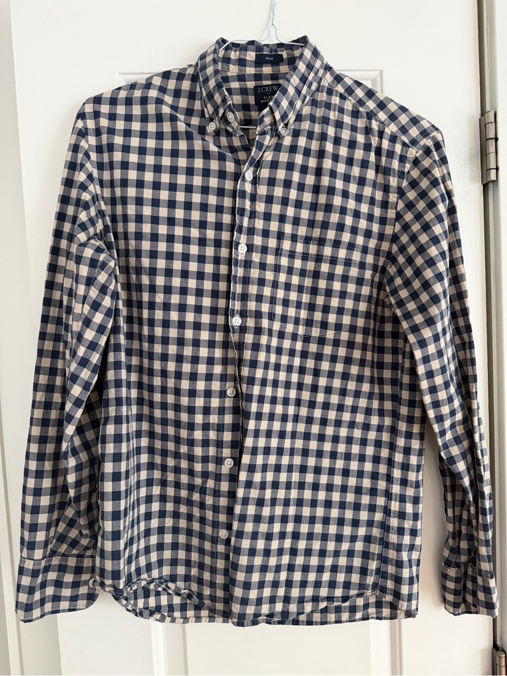 J. Crew Navy and White Checkered Button-Down Shirt